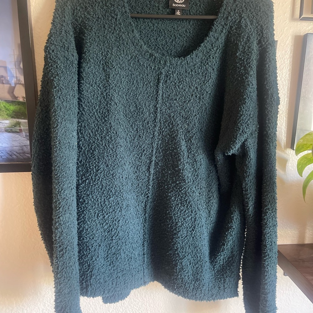 Bobeau Dark Green Textured Sweater
